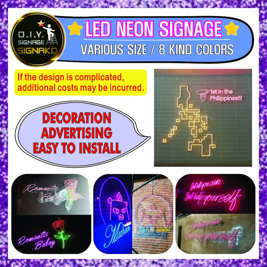 LED Neon Signage / Sign Decor Logo Letters DIY Restaurant Shop Bar Store Cafe Room Party Decoration