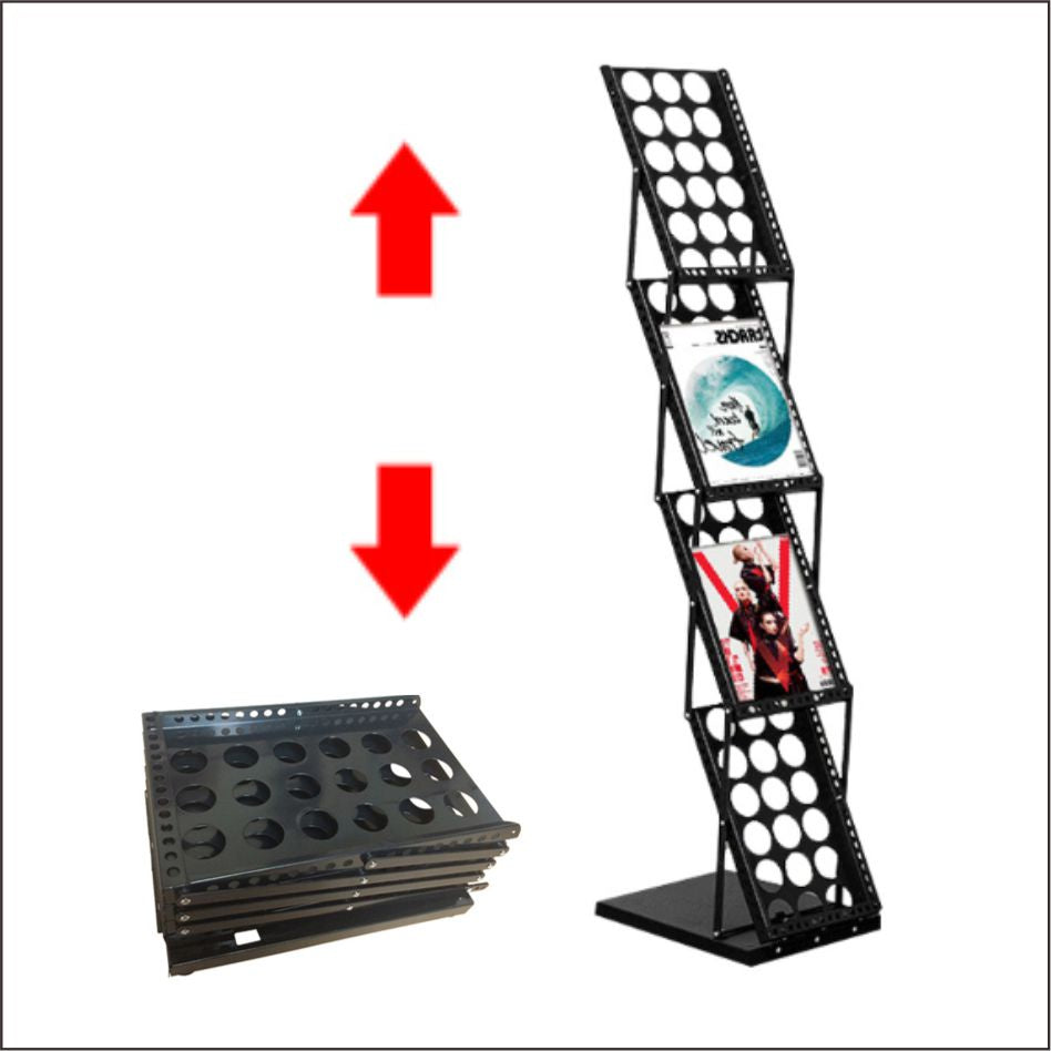 Foldable Magazine Display Rack Stand / Book Paper Brochure Leaflet Office School Event Restaurant A4