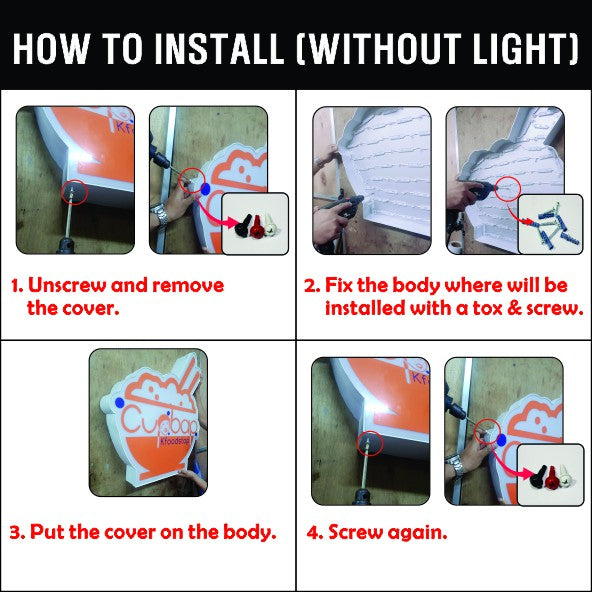 Customized Size Circle Square Single Face Signage / Sign Decor LED Outdoor Logo DIY Restaurant Shop