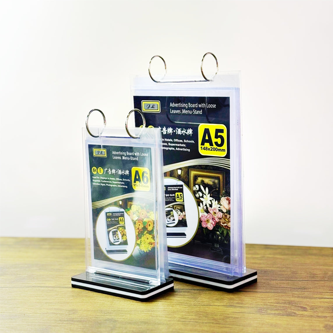 Page Turning Table Menu Stand Type B / Restaurant Cafe Bar Promo Display Holder Acrylic Menu Standee