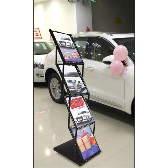 Foldable Magazine Display Rack Stand / Book Paper Brochure Leaflet Office School Event Restaurant A4