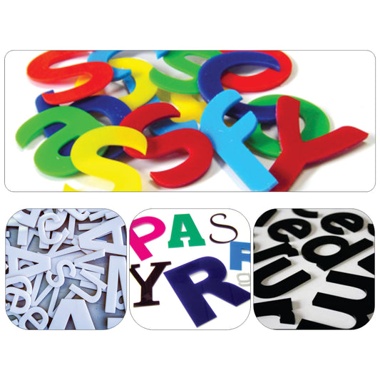 (11/12/13" H) Acrylic Letter Laser Cut / Alphabet Number Clear Transparent Black White Color Signage