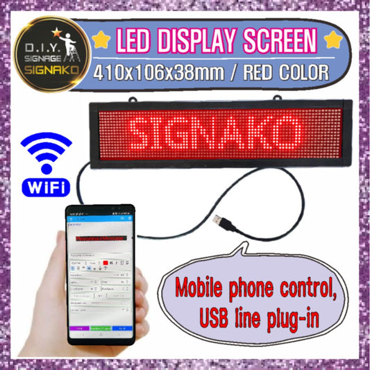 LED Digital Programmable Signage Red Color Message  / Display Screen Store Office Bus Sign Signboard