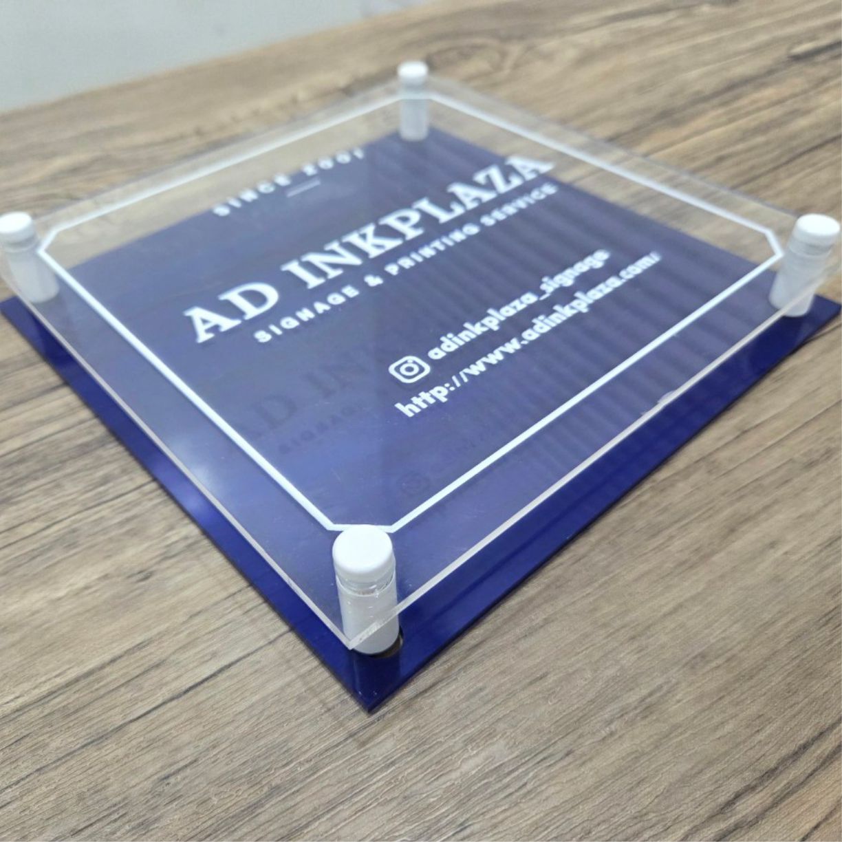 Office Signage #2) Double-Layer Acrylic w/ UV Direct Print & Bolt / Store Shop Door Sign Name Plate