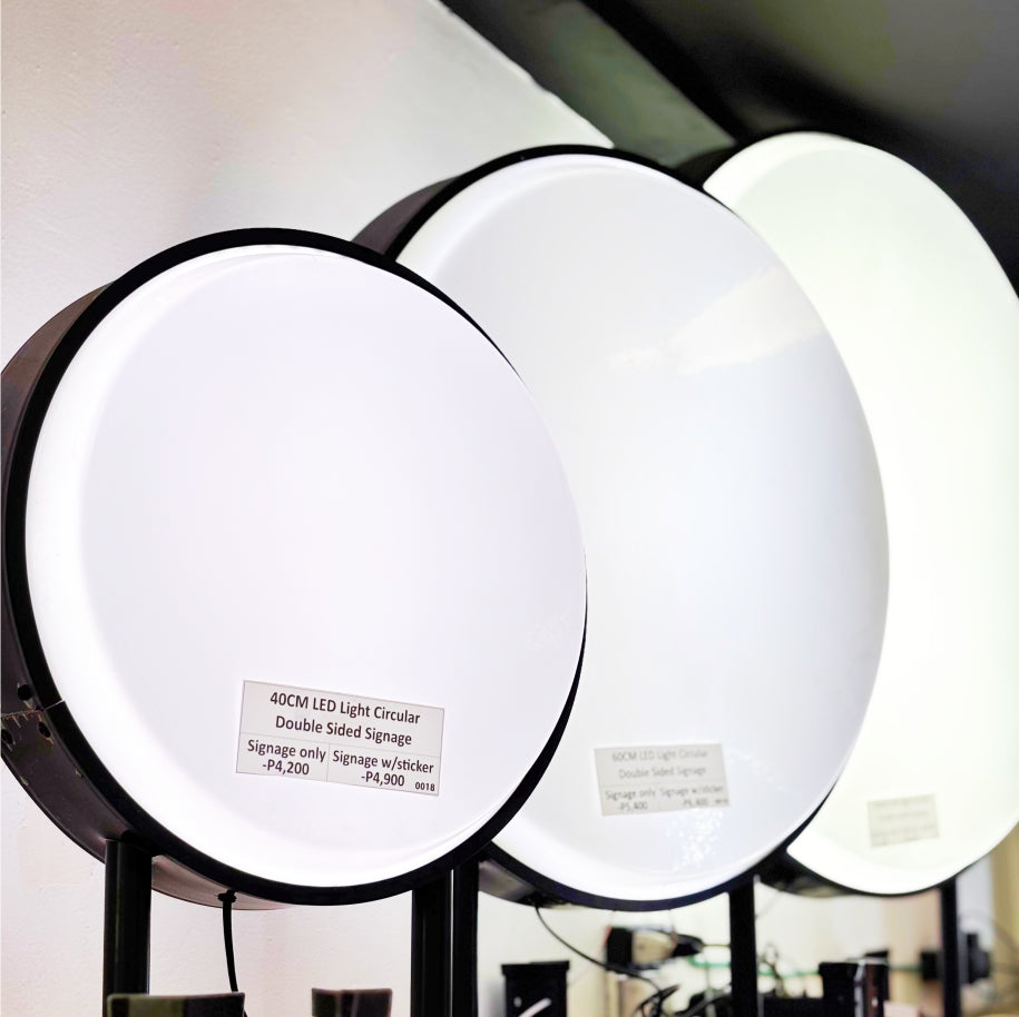 LED Light Circular Double Sided Signage / Round Sign Outdoor Acrylic Restaurant Shop Store Logo Box
