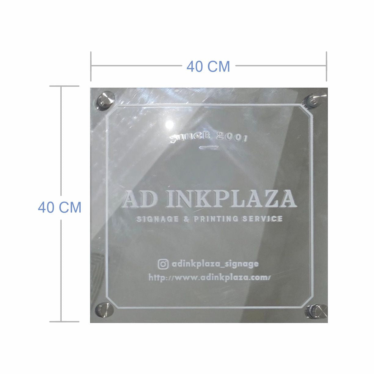 Office Signage #3) Mirror Silver Acrylic w/ UV Direct Print & Bolt / Signage for Business Room Door