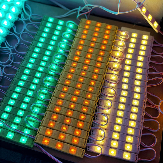 #1) 20pcs 7612 LED Module 1.2W / DC 12V Knight Motorcycle Part Car 3Led Decorative Lights Waterproof