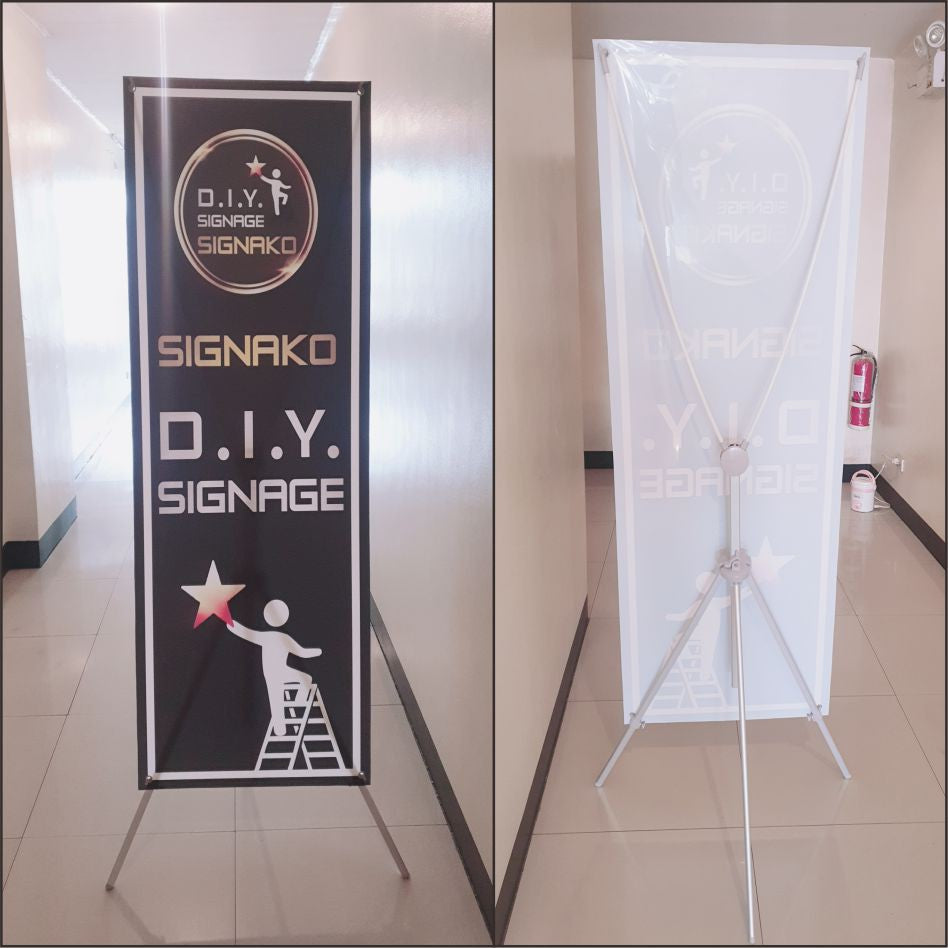 Adjustable X Banner Stand Tarp Standee Tarpaulin Stand Decor Display Sign Xbanner Standee Heavy Duty