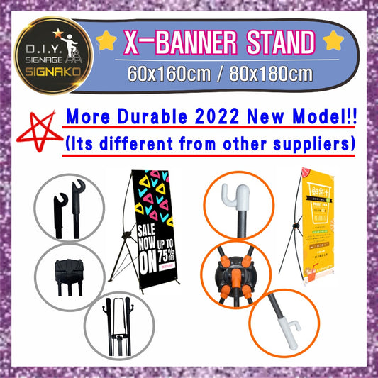 X Banner Stand 60x160 & 80x180 cm Standee Tarp Stand Tarpaulin Stand Heavy Duty Display Xbanner Sign