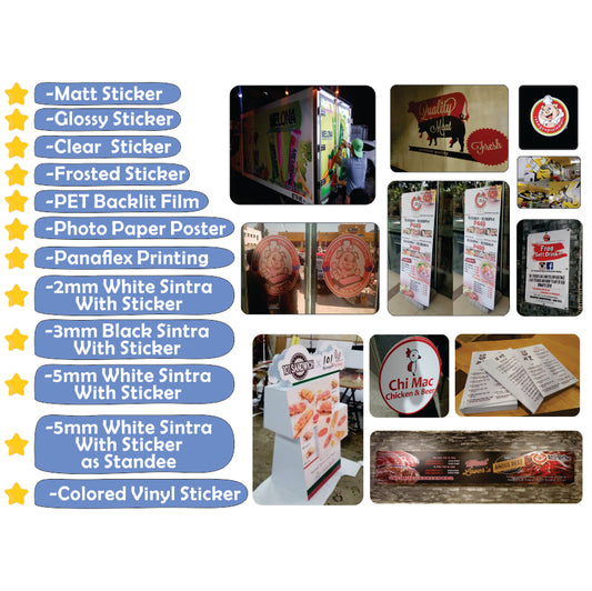 ( Contact us for Quotation before Purchase ）Customized Print & Cut Sticker / Poster / Sintra Board