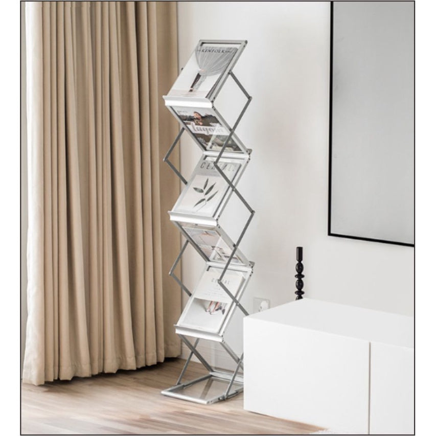 Foldable Magazine Display Rack Stand / Book Paper Brochure Leaflet Office School Event Restaurant A4