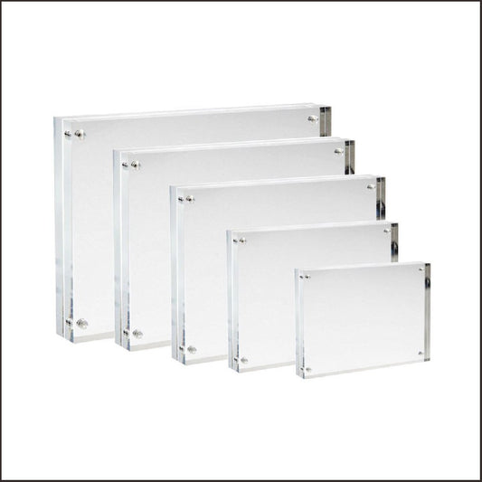 10mm Clear Acrylic Photo Frame 1/ Strong magnet Card Holder Picture Stand Transparent Christmas gift