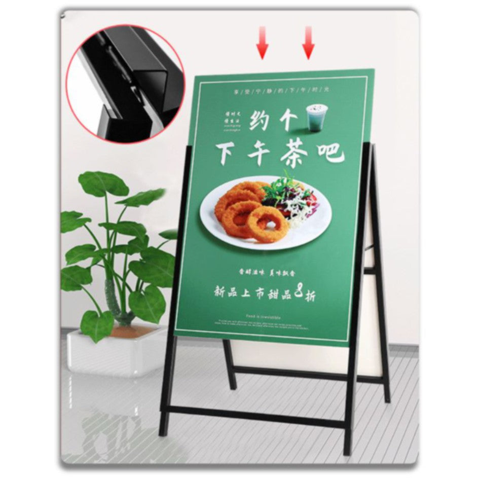 Durable "A" Type Foldable Stand Signage / Floor Sign Sintra Board Menu Printing Standee Restaurant