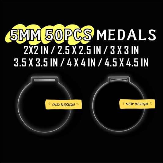 5mm Blank Clear Acrylic Medal 50pcs / Pre-Cut Customized Laser Cutting Transparent Trophy Award