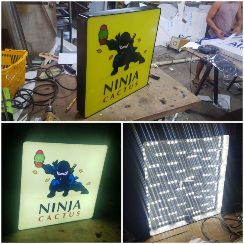 Customized Size Circle Square Single Face Signage / Sign Decor LED Outdoor Logo DIY Restaurant Shop