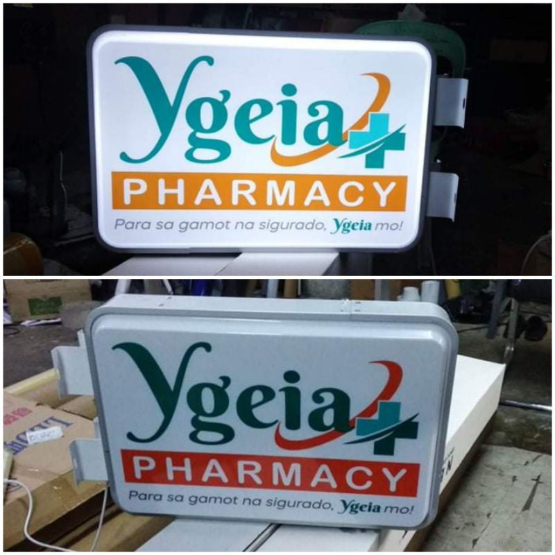LED Light Rectangle Double Sided Signage / Sign Board Sticker DIY Decor Restaurant Shop Cafe Logo Ad