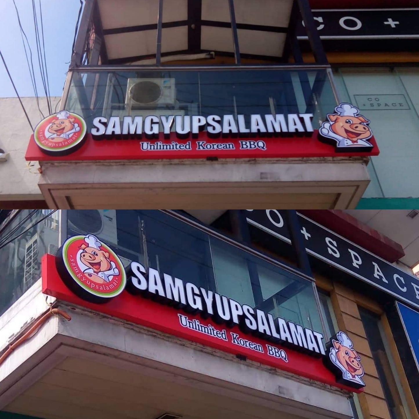 Customized Logo Signage (2~4FT) w or wo LED Aluminum Acrylic Decor Outdoor DIY Restaurant Shop Sign