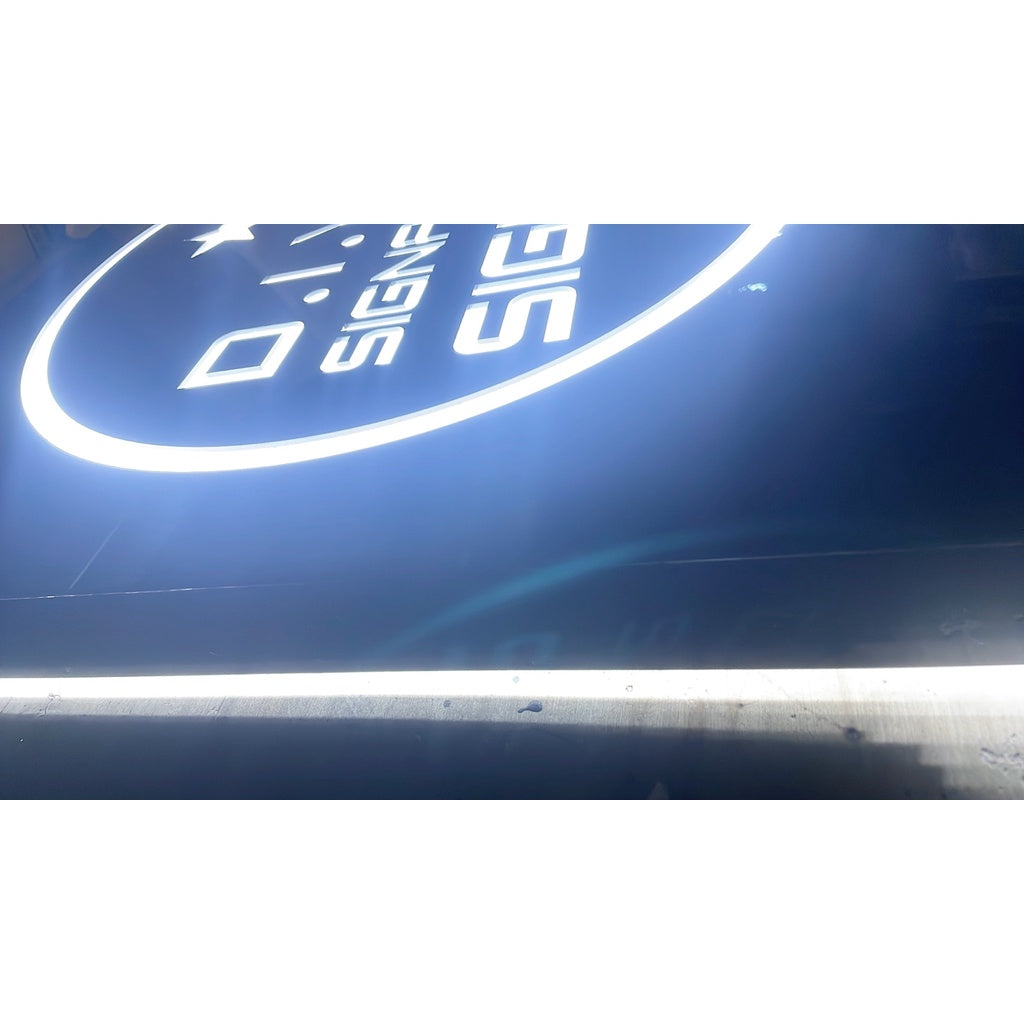 Customized Black Acrylic LED Light Signage / 40cm 60cm Circle Square Sign Decor Logo Store Office AD