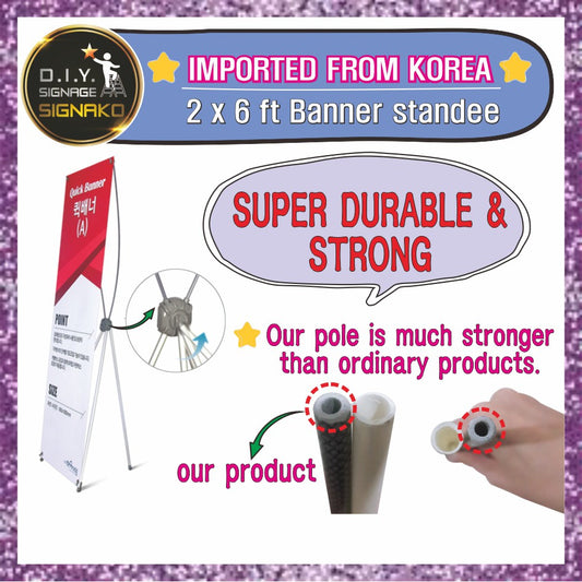 High Quality X Banner Stand 2x6 Ft Standee Tarp Tarpaulin Decor Display Signage Sign Birthday Party