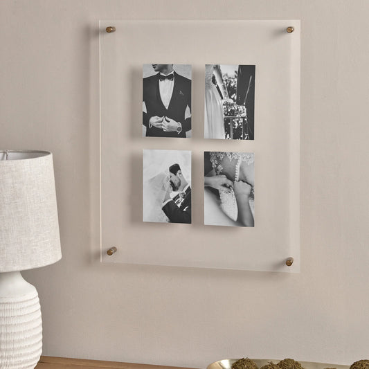 Clear Transparent Acrylic Sheet with Holes / Wall Frame Paper Holder Plastic Glass Plexiglass Plate