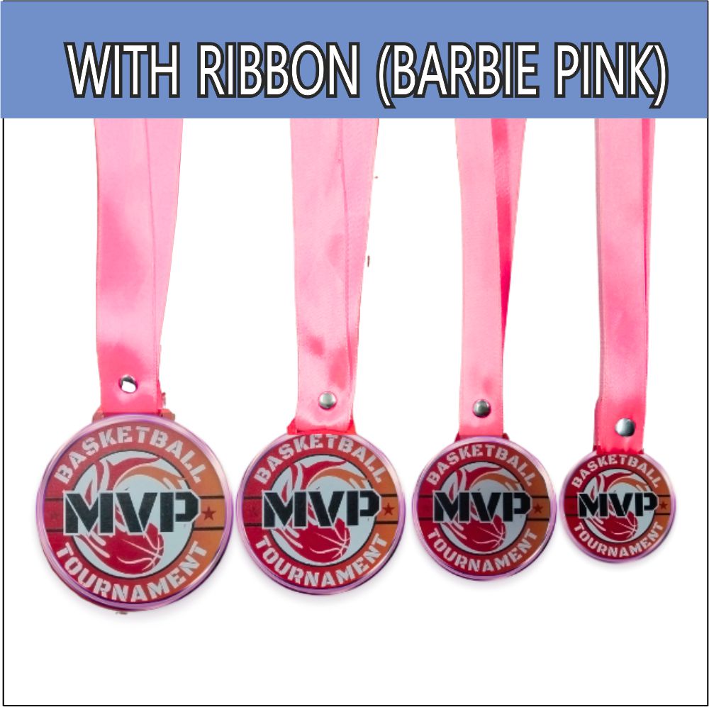 10Pcs Customized Medals/UV Direct Print on 3mm Clear Acrylic w/ Ribbon Lace / Award Trophy Plaque