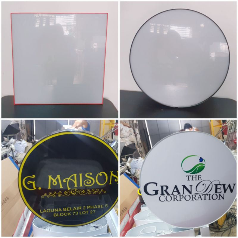 Customized Size Circle Square Single Face Signage / Sign Decor LED Outdoor Logo DIY Restaurant Shop