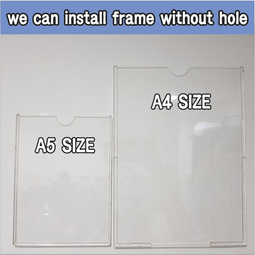 A4 A5 A3 3R 4R 5R Clear Acrylic Wall Frame / Paper Holder Poster Photo Permit Certificate Document