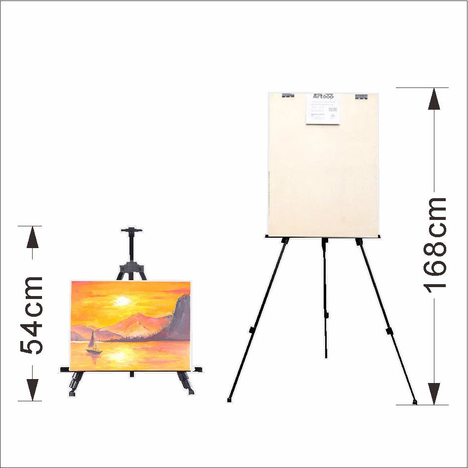 Aluminum Easel Stand & Carry Pouch / Adjustable Tripod Display Painting Promo Restaurant Bar Event