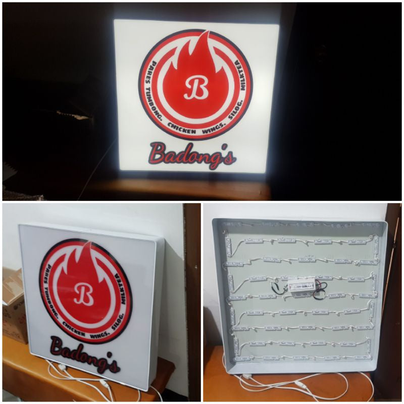 Customized Size Circle Square Single Face Signage / Sign Decor LED Outdoor Logo DIY Restaurant Shop