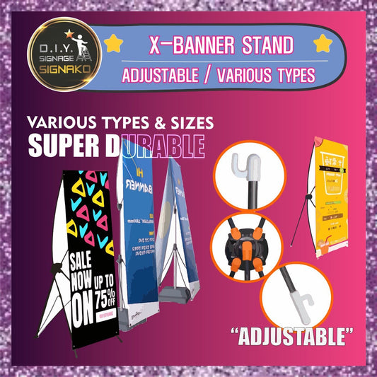 Korean X Banner Stand / Tarpaulin Stand Tarpaulin Standee Tarp Stand Display Stand 60x160 & 80x180cm