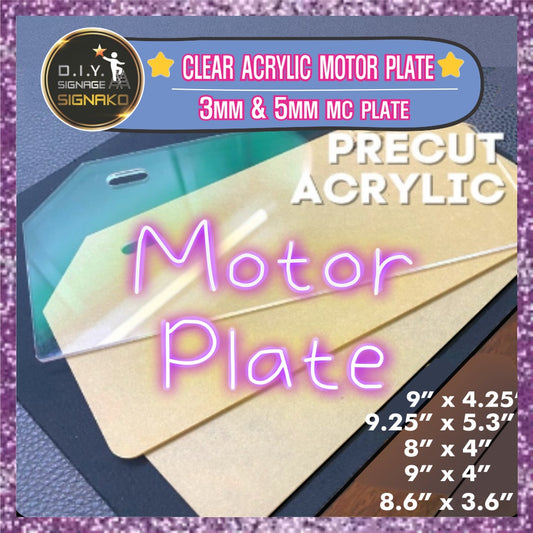 Blank Acrylic Motor Plate / Motorcycle Plate Number Cover / MC Plate Holder/ Black White 3mm & 5mm