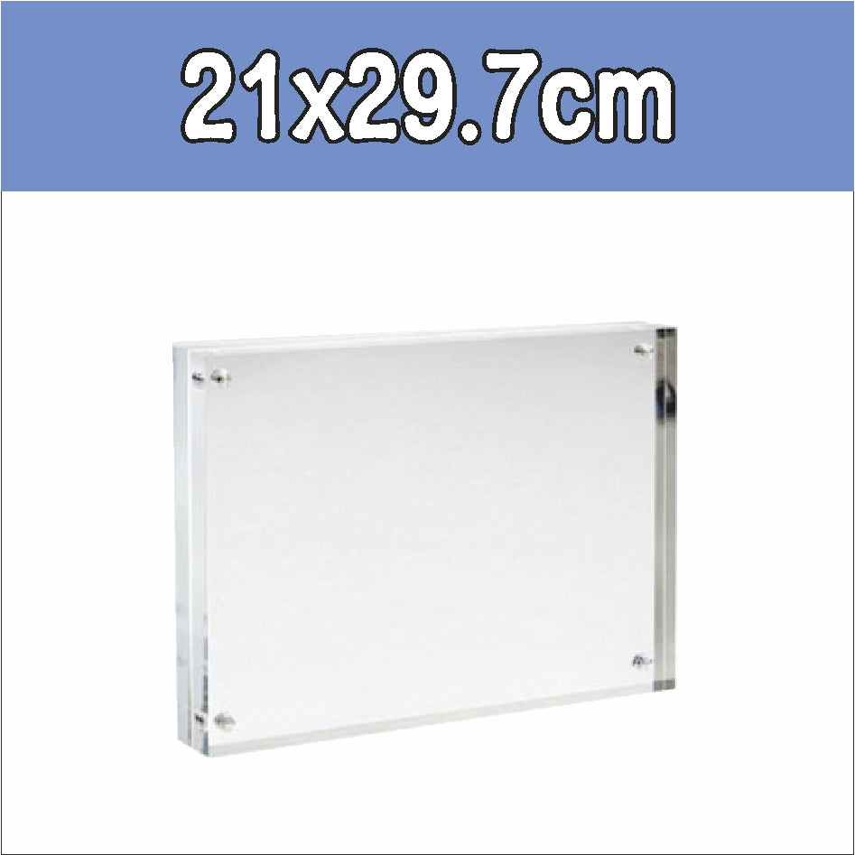 10mm Clear Acrylic Photo Frame 2/ Strong magnet Card Holder Picture Stand Transparent Christmas gift