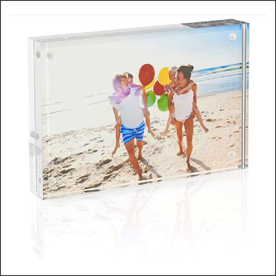 10mm Clear Acrylic Photo Frame 2/ Strong magnet Card Holder Picture Stand Transparent Christmas gift