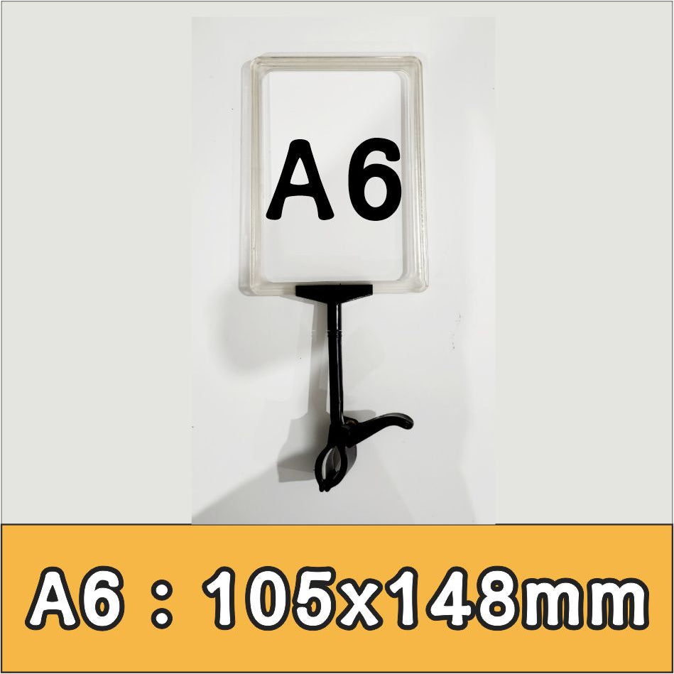 A4 A5 Promo Clamp Holder Price Name Tag Memo Paper Photo Menu Label Sign Table Clip Supermarket POP