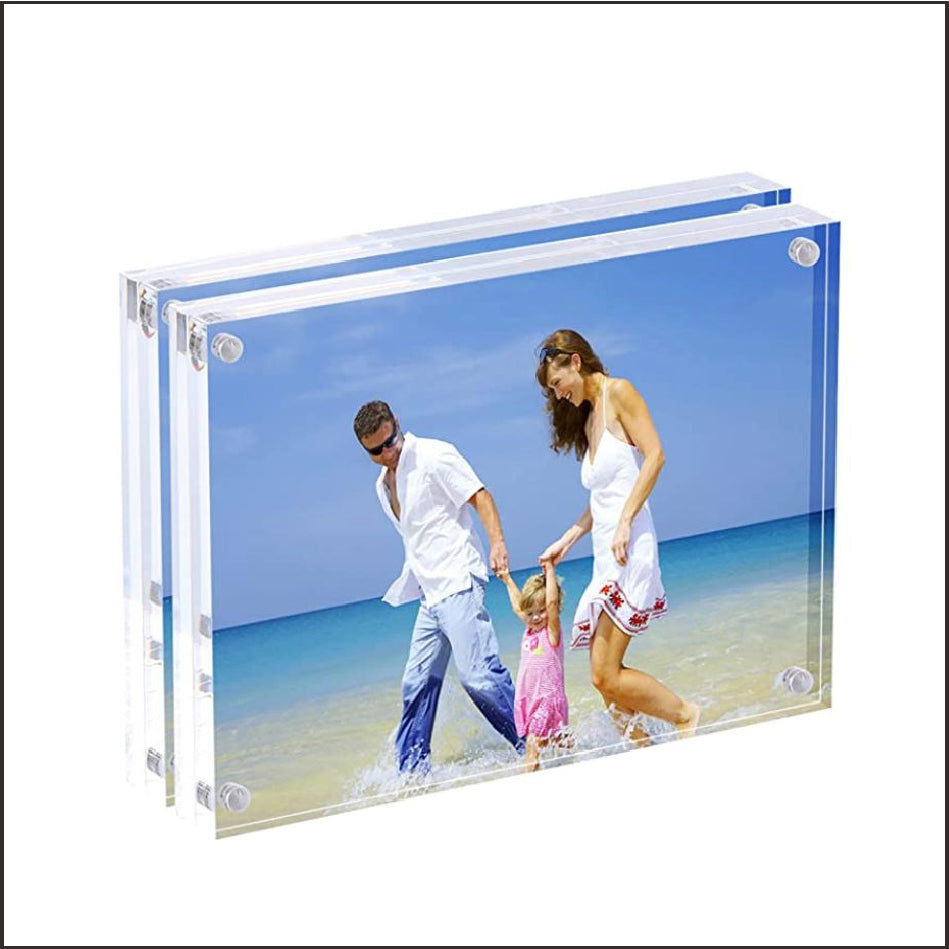 10mm Clear Acrylic Photo Frame 2/ Strong magnet Card Holder Picture Stand Transparent Christmas gift