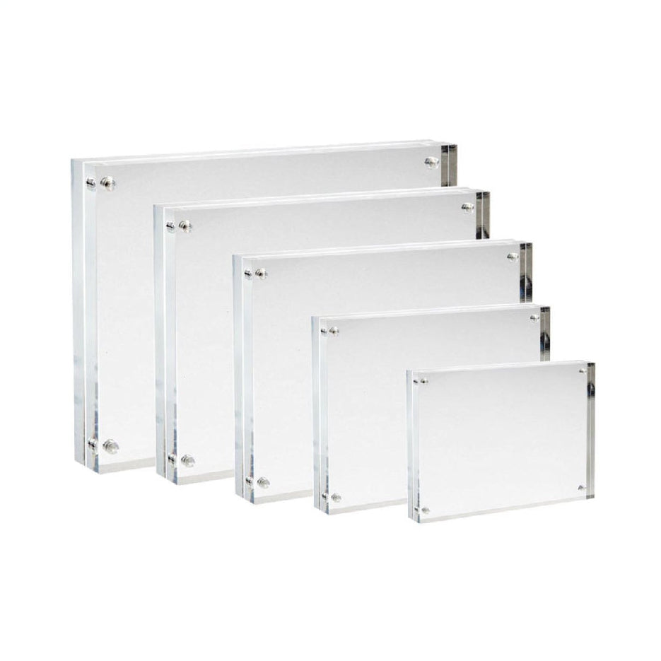 10mm Clear Acrylic Photo Frame 2/ Strong magnet Card Holder Picture Stand Transparent Christmas gift