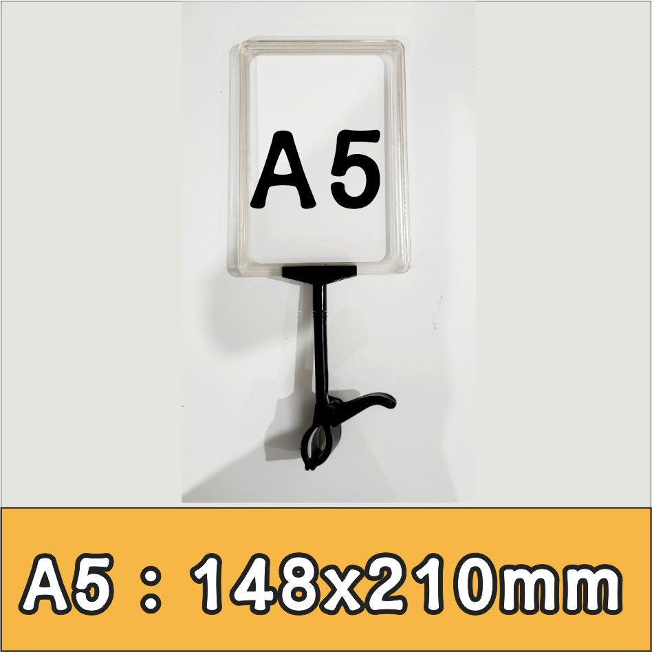 A4 A5 Promo Clamp Holder Price Name Tag Memo Paper Photo Menu Label Sign Table Clip Supermarket POP