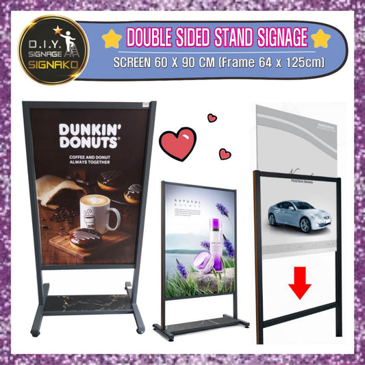 Double Sided Stand Signage / Floor Sign Sintra Board Menu Printing Standee Restaurant Cafe Shop Bar