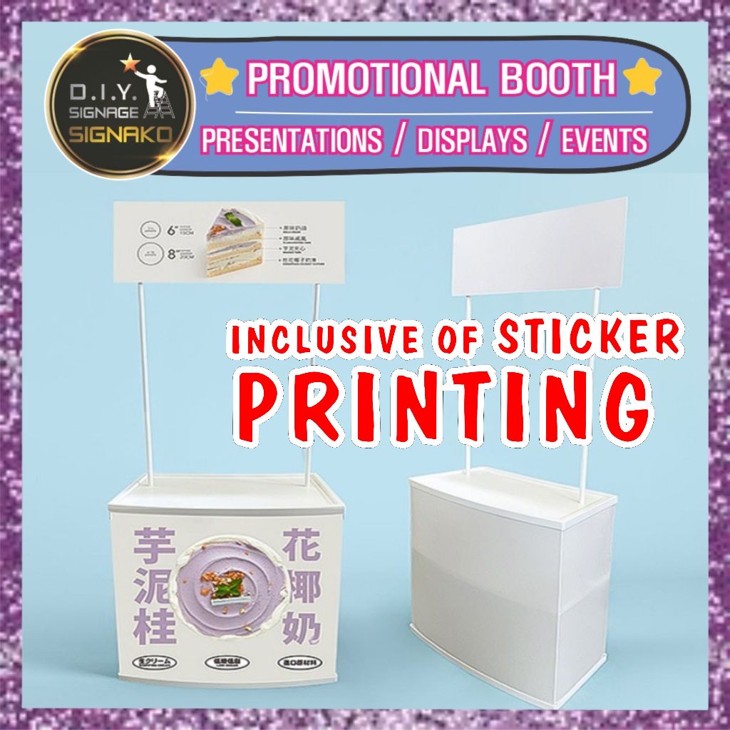 PVC Promotional Booth / Portable Folding Table Detachable Assemble Collapsible Booth Event Printing