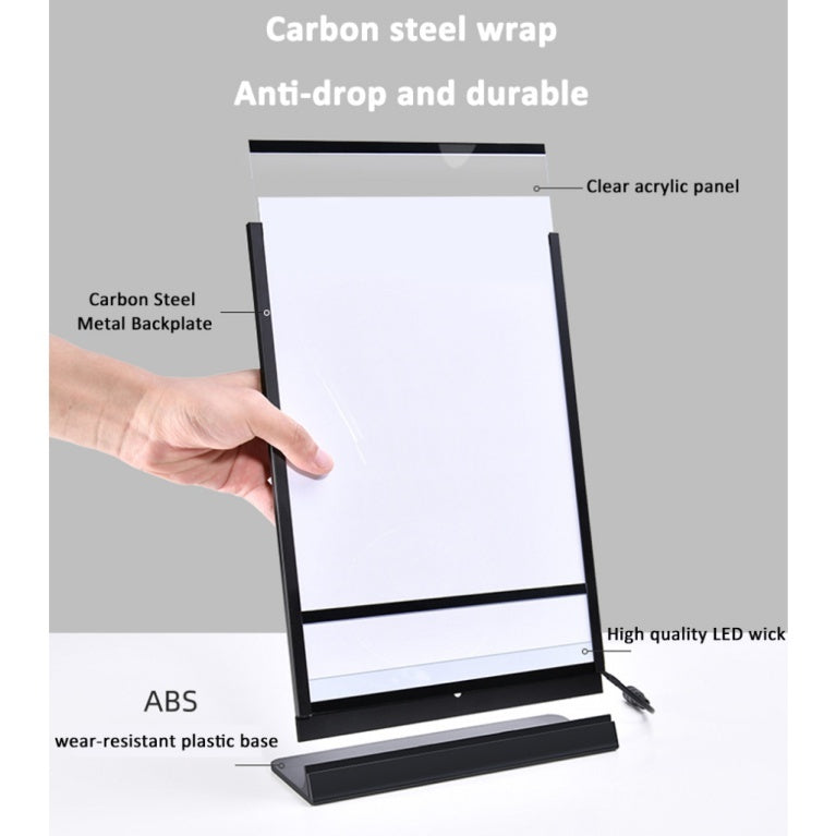 A4 A3 Single Sided LED Display Table Stand / Menu Light Box Promo Coffee Shop Cafe Bar Restaurant