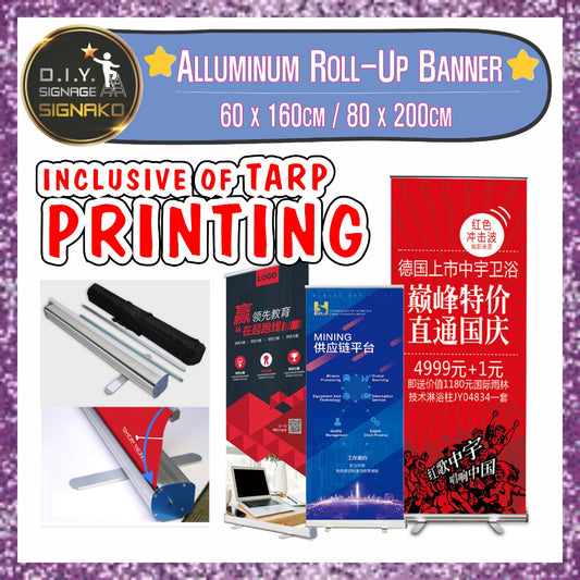 High Quality Aluminum Alloy Roll-up Banner Stand / with Tarpaulin Print Pull Up Display Standee Tarp