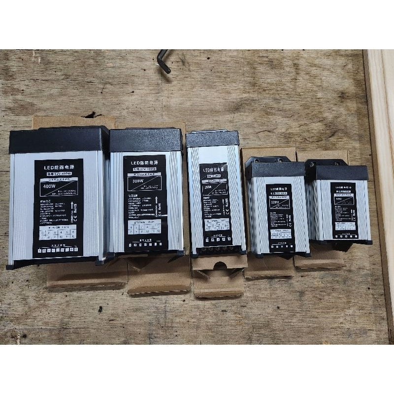 Rainproof LED Transformer Power Supply / DC 12V to AC 220V 60W ~ 400W Power Adapter LED Signage CCTV