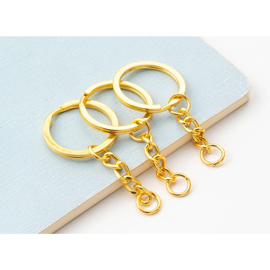 10PCS Key Chain Split Ring B / Metal Blank DIY Keychain Keyring Key Holder Silver Gold Black Jewelry