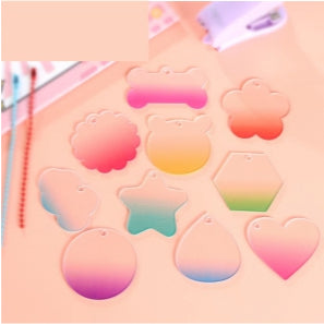 (10PCS) 46kinds Blank Acrylic for Keychain DIY / Key Ring Key Holder key Chain Keychains Transparent