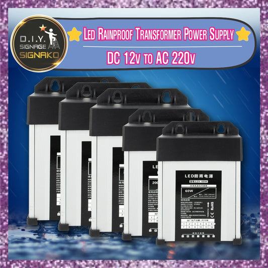 Rainproof LED Transformer Power Supply / DC 12V to AC 220V 60W ~ 400W Power Adapter LED Signage CCTV