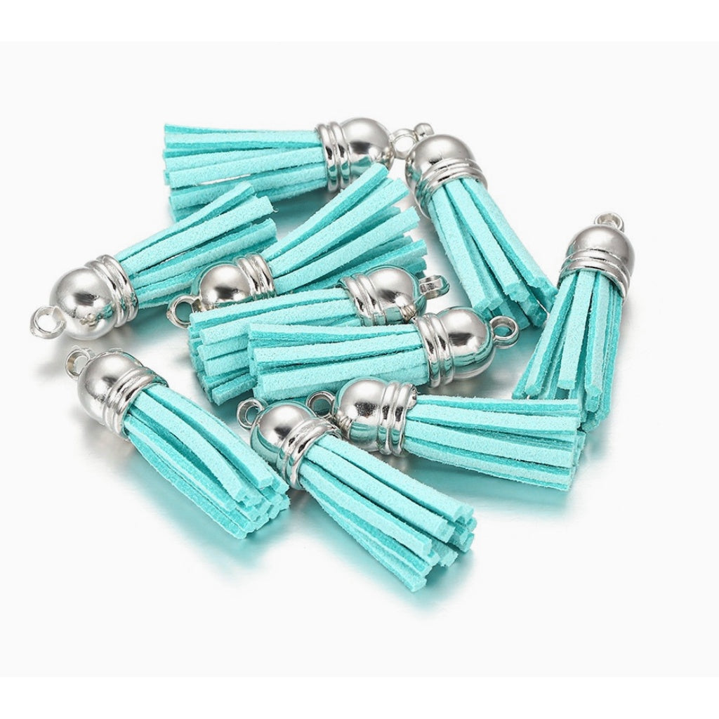 10PCS Leather Tassel Accessories for Key Chain / Jewelry Pendants Charm Key Ring Earrings Necklace