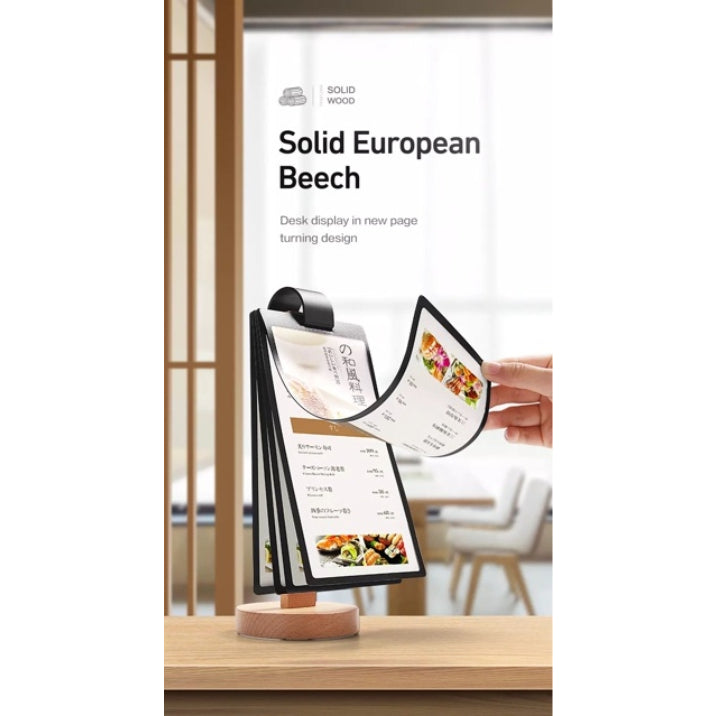 Page Turning Table Menu Stand Type A / Restaurant Cafe Bar Promo Display Holder Acrylic Menu Standee