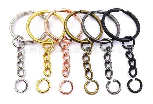 10PCS Key Chain Split Ring A / Metal Blank DIY Keychain Key Ring Key Holder Silver Gold Rose Jewelry