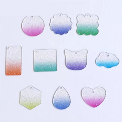 (10PCS) 46kinds Blank Acrylic for Keychain DIY / Key Ring Key Holder key Chain Keychains Transparent