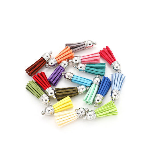 10PCS Leather Tassel Accessories for Key Chain / Jewelry Pendants Charm Key Ring Earrings Necklace